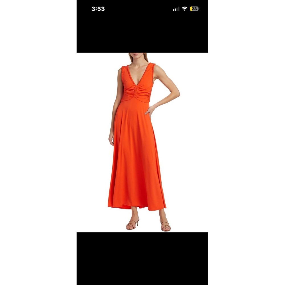Derek Lam 10 Crosby Womens Misha Matte Jersey Maxi Dress Large Tangerine - NWT